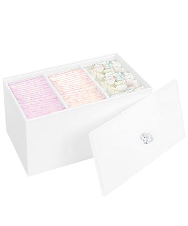Delipply Tampon box for bathrooms tampons and pads storage containers for women periodic organizer container white/opulent garden 7.87x5.0x5.12inches