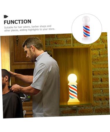 Emblems Salon Open Sign Barber Equipment Barber Decoration Luminous Barber Light Barber Shop Light Luminous Barber Sign Luminous Pole Classic Plastic White Eye Light to Rotate - Buy Online on GoSupps.com