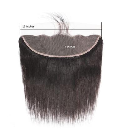 CHEEON 13x4 Transparent Lace Frontal Closure 14 Brazilian Straight Human Hair 150% Density - Natural Black Color - Buy Online on GoSupps.com