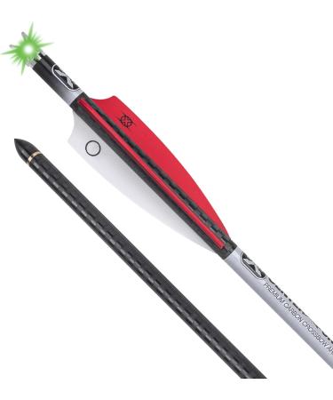 TenPoint EVO-X Lighted CenterPunch - 20" Carbon Crossbow Arrows, Pack of 3 - with Alpha-Blaze System, Alpha-Nock HP & HP Aluminum Bushing