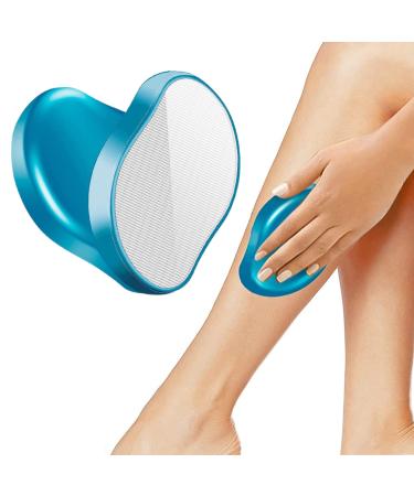 KAIEHONG Crystal Hair Eraser  Hair Removal Tool for Arms Legs and Back Epilator Painless Hair Removal Exfoliation Reusable & Washable (Blue)