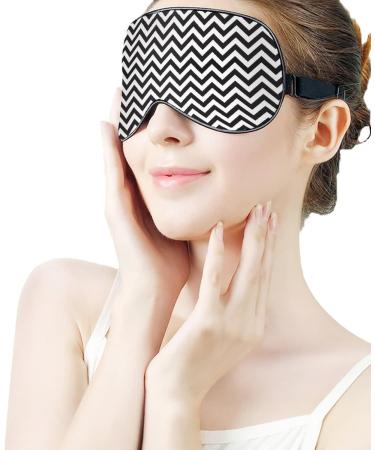 Geometric Zigzag Sleep Mask for Women | Adjustable Eye Shades with Elastic Strap - Comfortable & Stylish Sleep Accessory - Buy Online on GoSupps.com