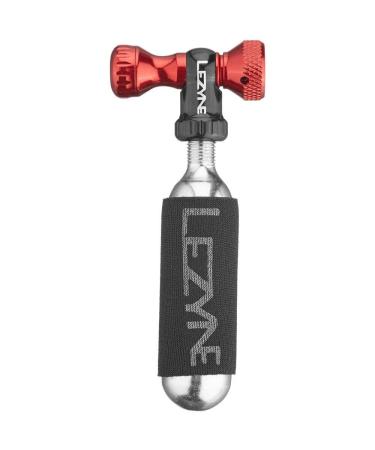LEZYNE Control Drive Bicycle C02 Inflator & 16g Cartridge, Presta and Schrader Compatible, Compact, CO2 Bike Tire Pump for Mountain, Gravel, and Road Bikes Red - Head & 16g Cartridge