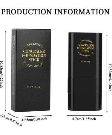  Byeaon Full Coverage Stick Foundation | 15g Moisturizing Foundation for Women | Dual-Headed Concealer Moisturizer for Women and Men - Buy Online on GoSupps.com