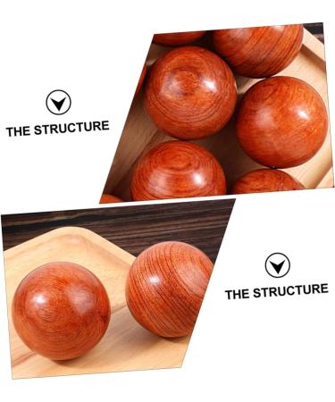 Gogogmy Solid Wood Massage Balls - 2 Pack Muscle & Hand Training | 5.5x5.5cm Brown | Perfect for Massage & Relaxation - Buy Online on GoSupps.com