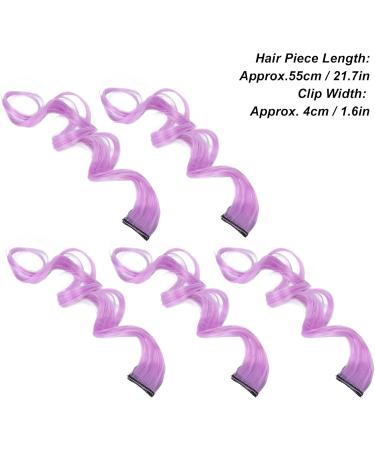 Clip Hair Curly Wig Colorful Hair Extension for Women for Prom Party (Purple) - Buy Online on GoSupps.com