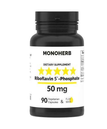 Riboflavin 5'-Phosphate 50 mg - 90 Vegetarian Capsules - Bioactive Vitamin B2