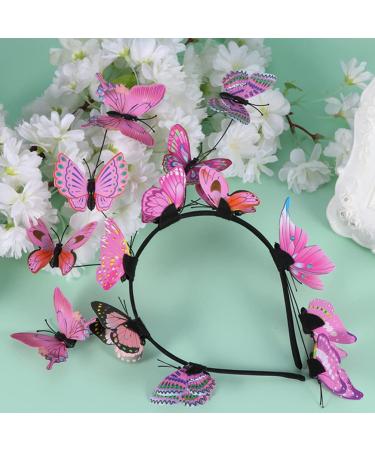 Lurrose Butterfly Headband Set - Bohemian Fascinator Hats for Weddings Tea Parties & Festivals | Hair Accessories & Party Crowns - Buy Online on GoSupps.com