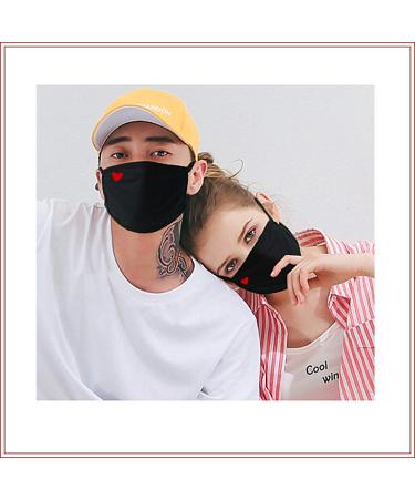 Fashion Cute Heart Face Mask - Unisex Organic Cotton Dustproof Mouth Protection - Buy Online on GoSupps.com