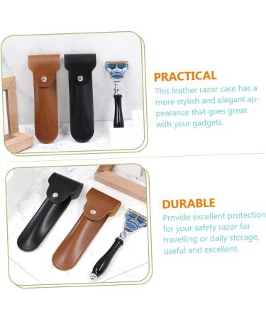 Lalafina Reiserasierer - 5-Piece Vintage Leather Razor Set for Hairdressers | Handmade Protection for Outdoor Use | Safe & Durable | 16.5x4.2cm | Buy Now! - Buy Online on GoSupps.com