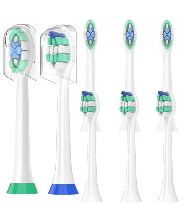Zegupal Replacement Toothbrush Heads Compatible with Sonicare Electric Toothbrush 4Pcs Diamond Brush Heads 4Pcs Standard Clean Brush Heads 8 Medium Toothbrush Heads White