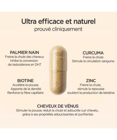 G lules Anti-chute Cheveux Complexe Naturel avec du curcuma biotine Saw Palmetto Curcuma et cheveux de v nus/Fabriqu en France - Buy Online on GoSupps.com