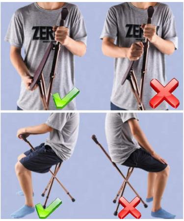Walking Stick Seat Folding Stool Switch Sticks Three Legged Seat Stick Height Adjustable Aluminum Alloy 5 Gear Adjustment Static Loading 200Kg for Elder Parents Gift - Buy Online on GoSupps.com