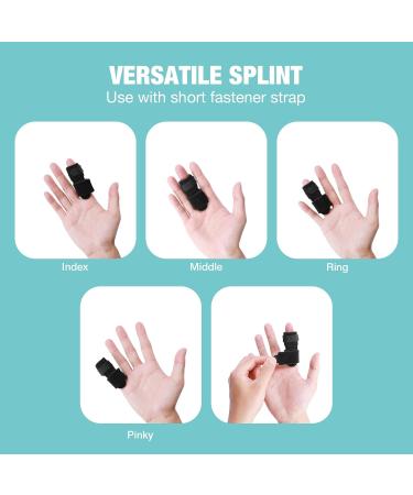 Trigger Finger Splint - Support Brace for Pain Relief Alleviating Locked & Bent Fingers Tendonitis & Stiffness - Adjustable Knuckle Wrap - Black - Buy Online on GoSupps.com