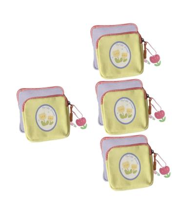 Healeved 8 STK Storage bags for women's bandages tampon holder -money exchange Tote -U -organizer Pads for women bed linen made of cotton student hygiene bag multifunction color -sorted -1x4stk 15.5x15.5cmx4pcs