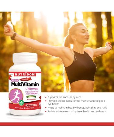 Nutridom Complete Women's Multivitamin | Iron Vitamin D3 B-Vitamins and Antioxidants C & E | Gluten-Free Non-GMO 60 Vegetable Capsules - Buy Online on GoSupps.com