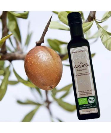 Bio Argan Oil 250ml - 100% Pure Vegan Organic Gourmet Oil from Morocco | Cold-Pressed Fair Trade for Cooking & Nutrition - Buy Online on GoSupps.com