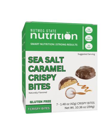 Nutmeg State Nutrition - High Protein Bites 12g Protein Low Calories 1g Sugar Gluten Free 7 Servings Per Box (1 Box Sea Salt & Caramel) Sea Salt & Caramel 1 Count (Pack of 1)