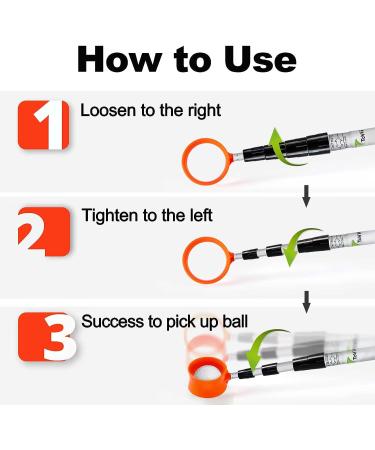 ToVii Golf Ball Retriever - Aluminum Alloy Telescopic 9ft-18ft | Water Golf Ball Picker with Ergonomic Handle - Buy Online on GoSupps.com