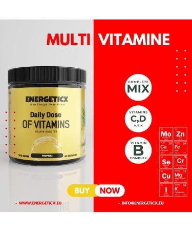  Energeticx Daily Dose of Multi-Vitamin Powder - Complete Daily Complex of Vitamins and Minerals for Energy Immune Support and Bone Health - Buy Online on GoSupps.com