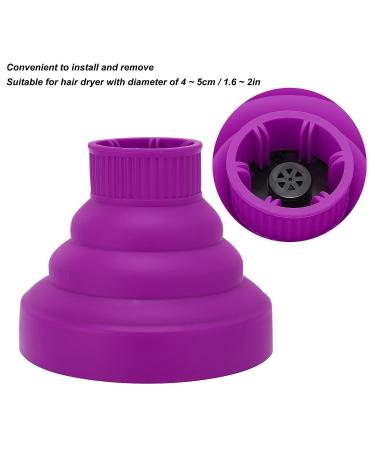 Collapsible Silicone Hair Dryer Diffuser for Portable Travel | Purple Universal Diffuser for Hair Blow Dryer - Buy Online on GoSupps.com