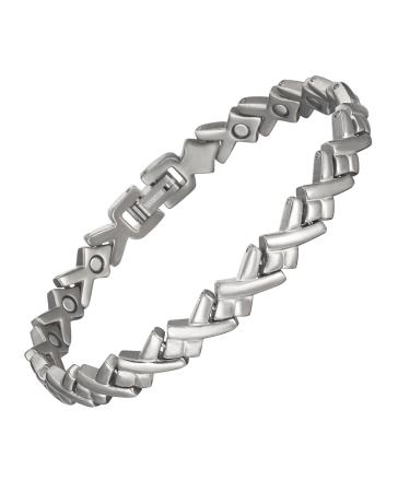 Yinox superstark magnetic bracelet for women magnetic titanium bracelet titanium bracelet for women with 17 NDFEB magnets and high-quality gift box (19.5 cm)