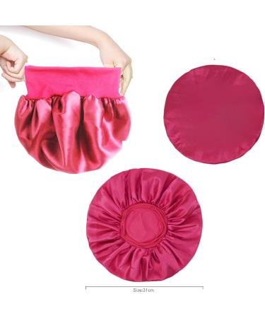 Silk Wide Band Satin Bonnet for Hair Care - Rose Red Sleep Cap for Women and Girls - Buy Online on GoSupps.com