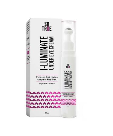 So_true i-luminate Under Eye Cream for Dark Circles for Women | For Puffy Eyes & Fine Lines 15g | Enriched with Aloe Vera Jojoba Seed & Vitamin E | Suitable for All Skin Types