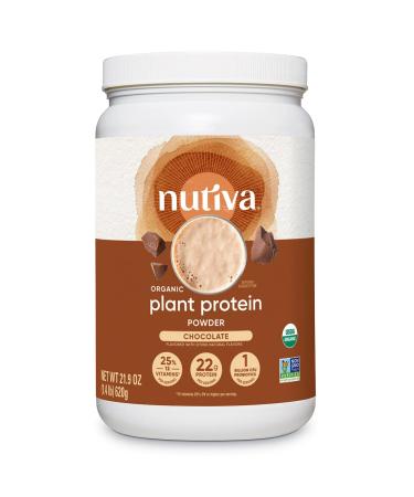 Nutiva Organic Plant Protein Smoothie, Chocolate, 1.4 Pound, USDA Organic, Non-GMO, Non-BPA, Vegan, Gluten-Free, Keto & Paleo, 22g Protein Shake & Meal Replacement