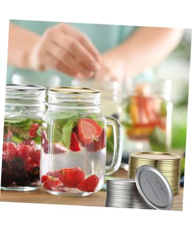Sosoport 30pcs Mason Jar Lids Electric Wok Wide Mouth Jar Lids Tin Discs for Mason Jar Screw Caps Reusable Storage Covers Reusable Canning Lids Strainer Lid Jam Sugar Bowl Ordinary Tinplate Silver 8.6X8.6X0.2CM - Buy Online on GoSupps.com