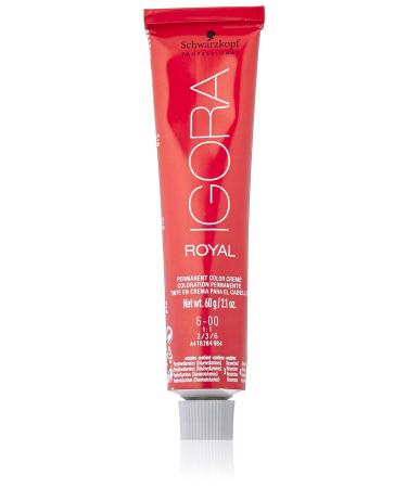 Schwarzkopf IGORA ROYAL Permanent Color Creme (6-00 Dark Blonde Natural Extra) 6-00 Dark Blonde Natural Extra 2.1 Ounce (Pack of 1)