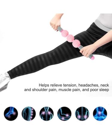 Capormory Fascia Muscle Roller - Pressure Point Massage Roller & Yoga Stick | Hand-Held Body Massager for Back Arms Legs - Pink - Buy Online on GoSupps.com
