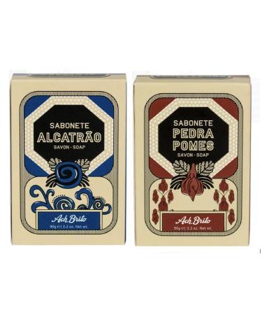 Ach Brito 2 Soap Bars Scrub Pumice Stone 90g and Tar 90g