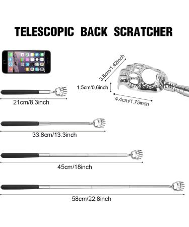 VZUHSW Stainless Steel Telescopic Back Scratcher - 3-in-1 Back Crawler & Massager for Itching Relief - Perfect for Head & Back Massage - 1 Piece - Buy Online on GoSupps.com