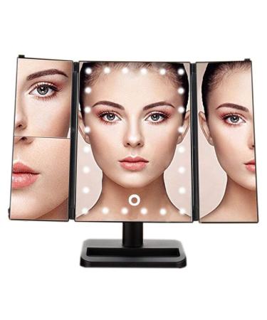 Makeup Vanity Mirror with Lights 1X/2X/3X Magnifying Mirror with 24 High Brightness Dimmable LEDs Lighted Trifold Mirror for Makeup Shaving Dressing Table Vanity Desk/94