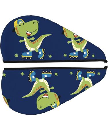 Super Absorbent Dino Roller Skate Microfiber Hair Towel for Women - Quick Dry Coral Velvet Wrap for Long Curly & Thick Hair - Buy Online on GoSupps.com