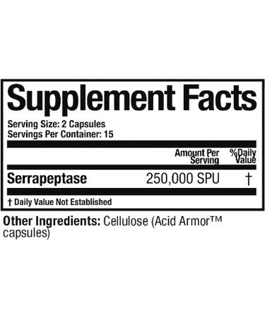 Arthur Andrew Medical Serretia Serrapeptase 500 mg - 30 Capsules for Natural Pain Relief - Buy Online on GoSupps.com