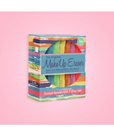 MakeUp Eraser 7-Day Set - Sunset Boulevard 7 Count - Remove Waterproof Makeup with Just Water - Includes Mascara, Eyeliner, Foundation, Lipstick - Pack of 1 - Buy Online on GoSupps.com