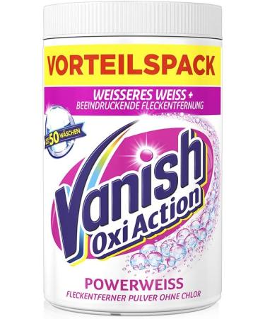Vanish Oxi Action Powerweiss Powder - 1.125kg Stain Remover & Laundry Booster for White Laundry | Chlorine-Free | Fast International Shipping - Buy Online on GoSupps.com