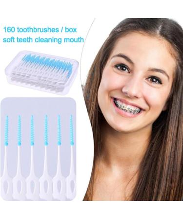 160PC Portable Silicone Interdental Brush Toothpick - Eco-Friendly Oral Dental Hygiene Tool for Family Travel - Buy Online on GoSupps.com
