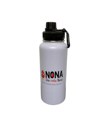 Nona the Red Nut - 750g Roasted Red Dragon Peanuts in 960ml White Double-Walled Stainless Steel Bottle - Premium Snack & Gift - Buy Online on GoSupps.com