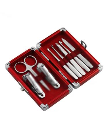 Nail Scissors Nail Clipper Kit Nail Care Tools Pedicure with Finger Nail Cutter Clipper File Scissor for Seniors Men Women Toenail Clippers (Color : Red B)