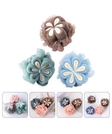 Buy Minkissy 3pcs Bath Ball & Flower Loofah Set - Soft Exfoliating Bath Sponge for Kids & Adults - Portable Shower Scrub for Clean & Healthy Skin - Buy Online on GoSupps.com