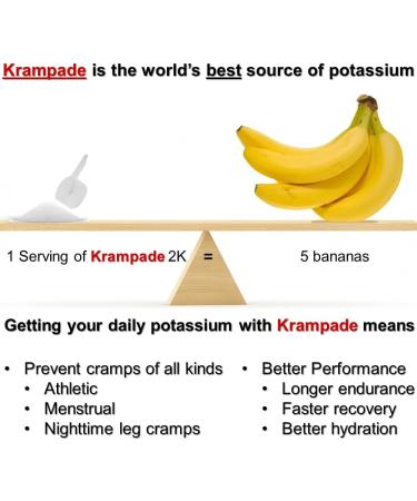 Krampade High Potassium Electrolytes Powder Orange 4180mg Electrolytes 2000mg Potassium Cramp Relief & Prevention Cellular Hydration Better Endurance & Recovery 19 Servings Bulk Powder - Buy Online on GoSupps.com