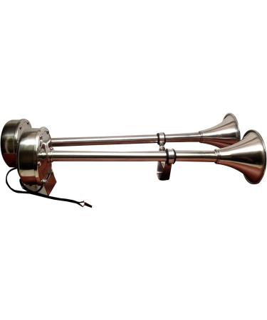Stainless Steel Dual Trumpet Horn 12V - Heavy Duty for Marine Boats - Buy Online on GoSupps.com