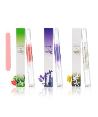 Stylo huile cuticules Stylo huile de nutrition 3PCS avec lime ongles Huile cuticules pour ongles Cuticule l huile pour ongles pour r parer les ongles fissur s et secs Lavande & Past que & Fleurs d Osmanthus Saveur