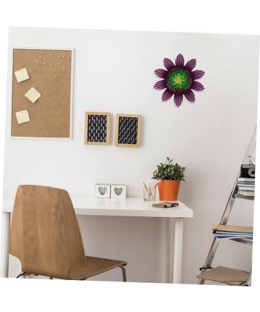 Alipis Wrought Iron Flowers Home Decor Vintage Decor Wall Flower Hanging Adornment Ornaments Office Outdoor 14x14cm Purple - Buy Online on GoSupps.com