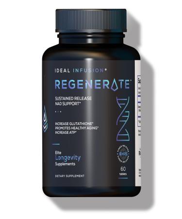 Ideal Infusion Regenerate Sustained Release Supplement for NAD & NR Biosynthesis, Boost ATP, NAD+, Glutathione: Cardiovascular Health & Muscle Vitality (60 Servings) Vegan