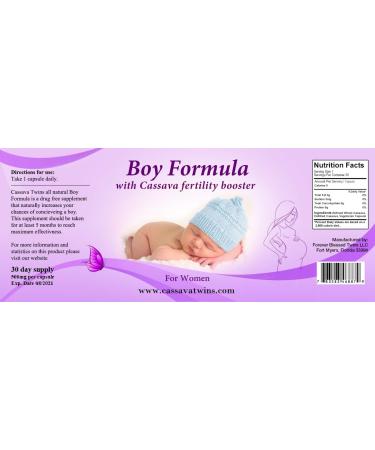 Baby Boy Formula for Women with Cassava Fertility Booster - 2 Pack - Buy Online on GoSupps.com