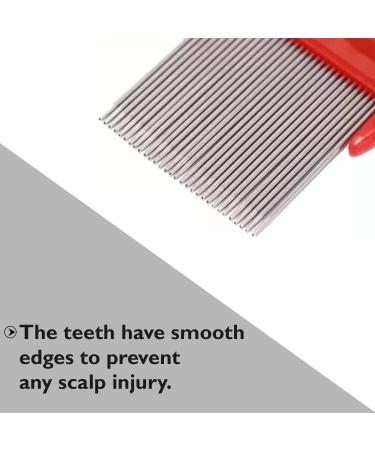 Stainless Steel Red Hair Nit Comb for Pets, Kids & Adults - Effective Head Lice Removal Tool - Buy Online on GoSupps.com